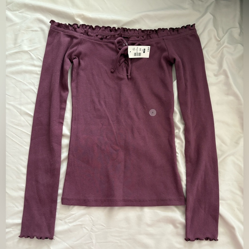 Aeropostale Off-Shoulder Plum Blouse